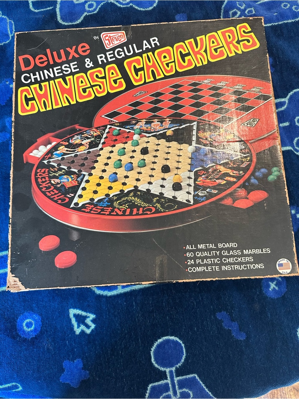 Vintage Steven Deluxe Chinese & Regular Checkers Game